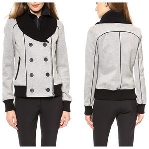 Veronica Beard Wool Blend Bomber Jacket w/ Dickey